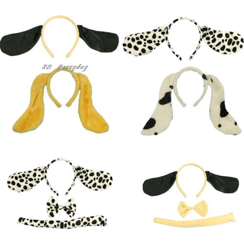 Women Boy Girl Dog Dalmatian Animal Ear Headband Party Dog Cosplay Costume Birthday Halloween Christmas Xmas