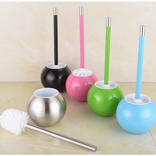 Stainless Steel Toilet Bowl Brush Bathroom Cleaning Brush With Base Creative Round Colorful Toilet Bowl Brush Wc Accessories