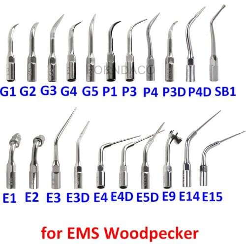 5pcs Dental Ultrasonic Scaler Periodontics Endodontics Dentists Multifunction Endo Perio Scaling Tips G P E for EMS Woodpecker