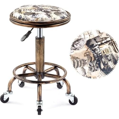 Beautifying stool lifting rotary hairdressing master stool anti-explosion corridor pulley round stool for hairdressing