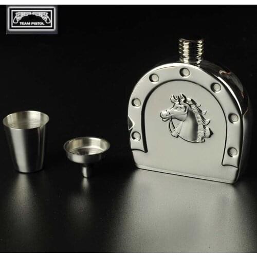 304 Stainless steel Wine bottle 5 Ounce Portable Outdoor wine storage Horse head Mini flagan Wine pot