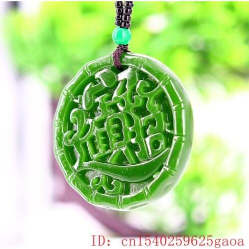 Green Jade Pendant Jadeite Carved for Gifts Amulet Natural Women Men Jewelry Fashion Chinese Charm Necklace