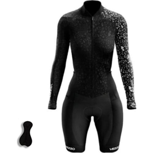 Womens Triathlon Suit Summer Long sleeve shorts Cycling Jersey Skinsuit Maillot Ciclismo Bicycle Jersey Bike Clothes Jumpsuits