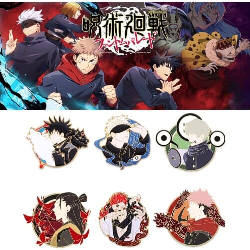 Anime Jujutsu Kaisen Hard Enamel Pins Itadori Yuji Fushiguro Megumi Gojo Satoru Geto Suguru Figure Badge Brooch Collection Gift