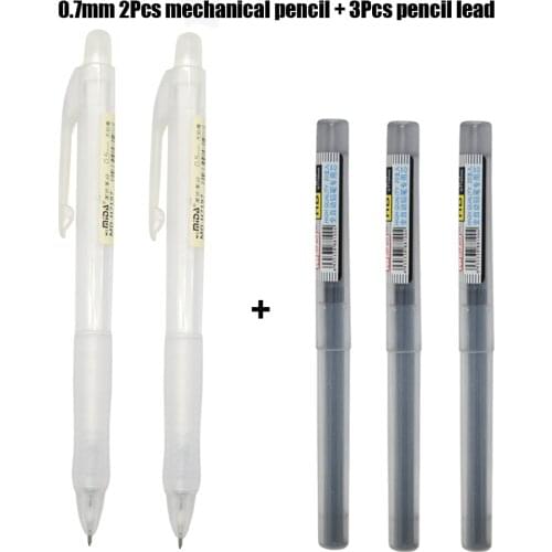 1Set Creative Transparent white Mechanical Pencil 0.5mm 0.7mm Pencil lead For Writing Kids Gift School Supplies Stationery