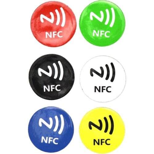 6PCS NFC Tags Stickers Anti Metal Ntag213 Adhesive Label Metallic Sticker Universal RFID Tag for NFC Phones