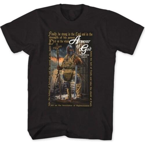 Armour of God, Ephesians 6:10-17. Crusaders Illustration Printed T-Shirt. Summer Cotton O-Neck Short Sleeve Mens T Shirt New