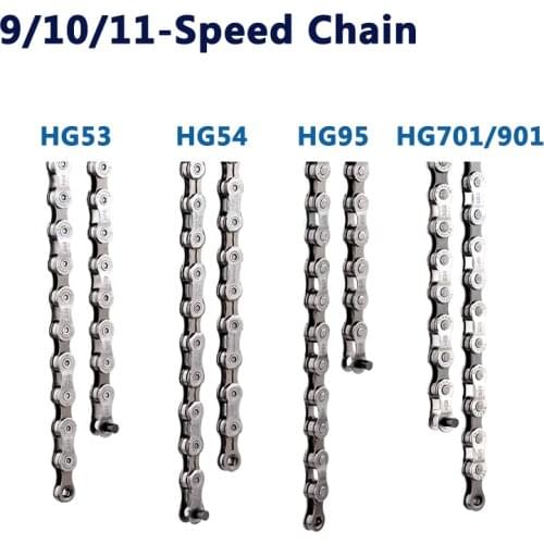 Mountain Bike 9/10/11-Speed Chain HG53 HG54 HG95 HG601 HG701 27/30/33 Speed Chain 116 Links MTB Road Bicycle Accessory