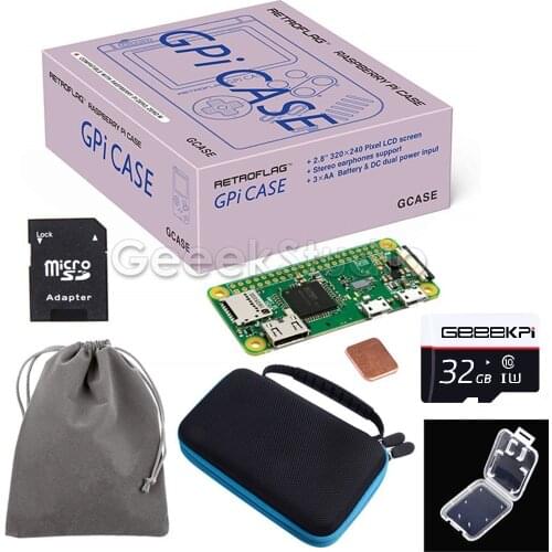 Original Retroflag GPi CASE Kit with 32G Micro SD Card Heatsink Carrying Bag For Raspberry Pi Zero / Zero W
