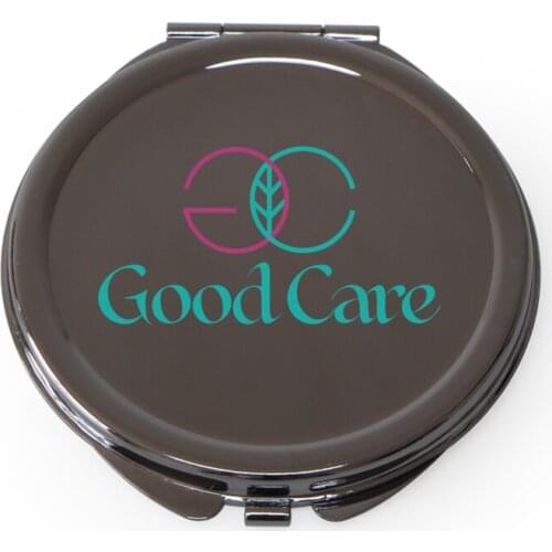 Black Round Shape Makeup Mirror Cosmetic Bag Mirror 100/Lot#18032-5