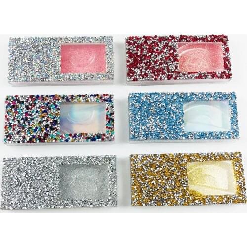 Foxyfox Diamond Lash Packaging Rhinestone Eyelash Boxes Mink Eyelashes Vendor 3d Mink Eyelashes Boxes