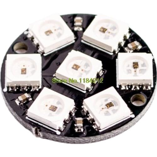 RGB LED Ring 7 Bits LEDs WS2812 5050 RGB LED Ring Lamp Light with Integrated Drivers for arduino
