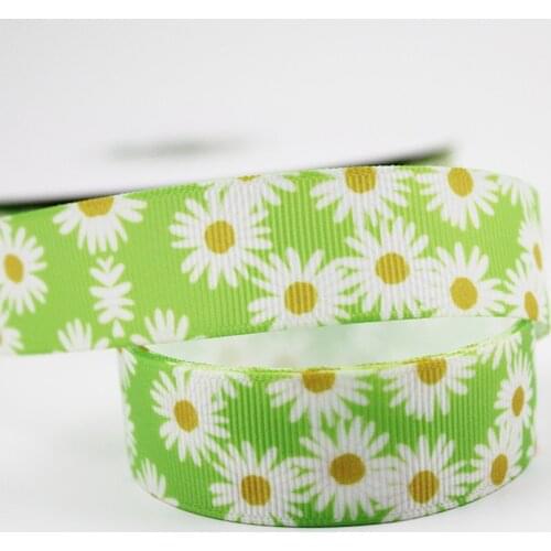Little daisy printed grosgrain ribbon 9-75mm DIY handmade materials christmas wedding gift wrap tape ribbons