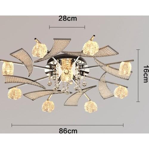 Creative led crystal living room ceiling lamp modern simple atmosphere European restaurant lamp led ceiling lamp lighting lamp