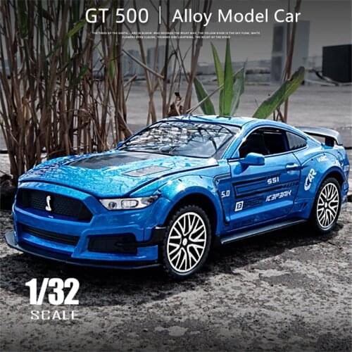 1:32 Ford Mustang Shelby GT500 Alloy Sports Car Model Diecasts Metal Toy Vehicles Car Model Simulation Collection Childrens Gift