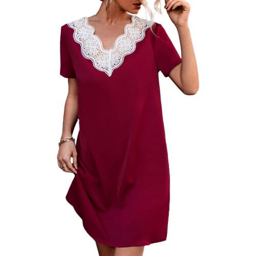 Womens Fashion Summer Style Short Sleeve Camouflage Round-neck Mini Dress