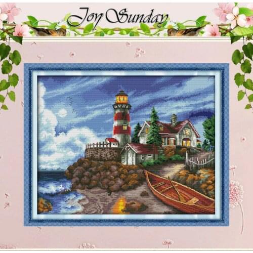 The Seaside Lighthouse(3) Counted Cross Stitch 11CT 14CT Cross Stitch Sets Chinese Cross-stitch Kits Embroidery Needlework