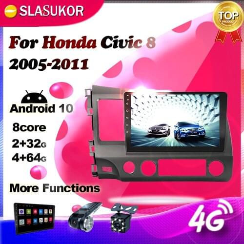 Android Multimidia Video Player For Honda Civic 8 2005 2006 2007-2011 DSP CarPlay Car Radio Stereo Navigation GPS DVD No 2 Din