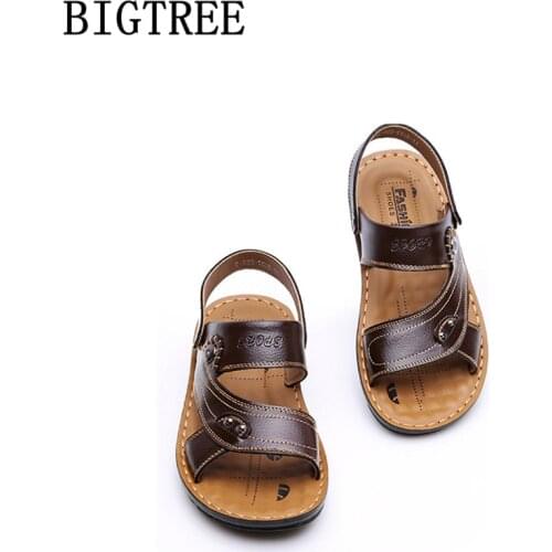 Open Shoes Mens Sandals Genuine Leather Beach Sandals Men Summer Shoes Brand Designer Shoes Slides Men Sandals Outdoor Ayakkabı