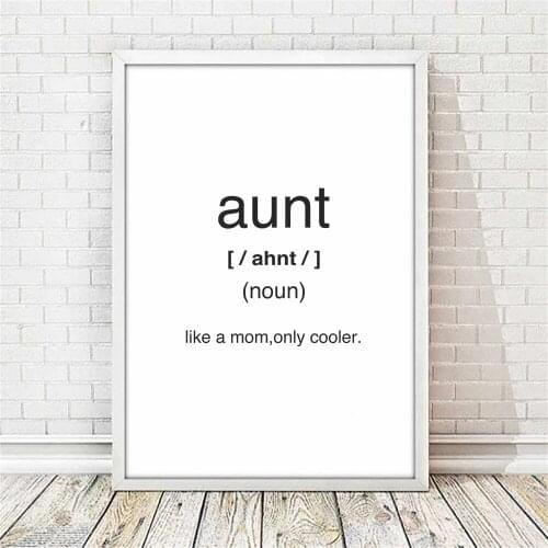 Aunt Definition Poster Canvas Painting Inspiration Print Wall Art Picture for Living Room Interior Home Decor Motivation