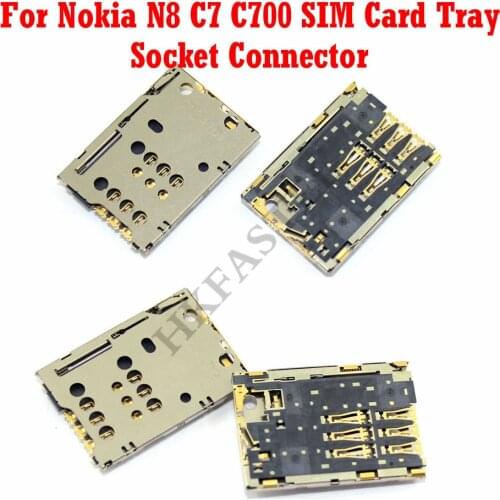 1pcs Card Socket For Nokia N8 N8-00 C7 C700 new Sim Card Tray Slot Socket Connector Replacement parts
