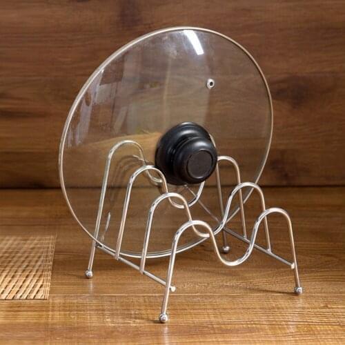 3 Compartments Foldable Pan Pot Lid Rack Stainless Steel Kitchen Pot Cover Cutting Board Stand Storage Holder Shelf Organizer