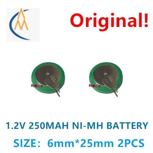 Brand new and authentic Ni-MH button type Ni MH rechargeable battery / button 250mah 1.2V backup memory circuit board with solde