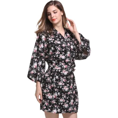 Bridal Party Robes Bridesmaid Gifts Bachelorette Robes Spa Party Bridal Robe Floral Cotton Kimono Robe