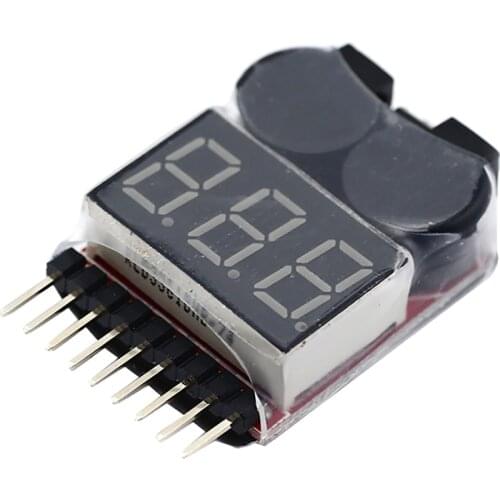 10pcs Low Voltage battery tester Buzzer Alarm 1-8S Lipo/Li-ion/Fe Battery Voltage 2IN1 Tester RC BB Ring
