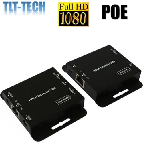 TLT-TECH One pair 60M HDMI To Ethernet RJ45 Extender Converter Over cat5 cat6 cat7 with IR Remote control