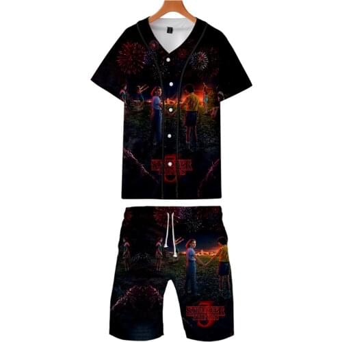 Stranger Things Thin baseball uniform suit Men Women Summer New Arrival Fashion Stranger Things Baseball uniform and shorts