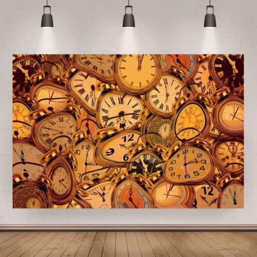 Clock Distortion Baby Shower Backdrop Time Machine Children Birthday Party Photography Shooting Vinyl Background Poster