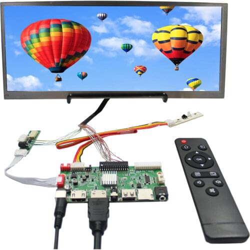 12.3" HSD123KPW1-A30 HSD123KPW2-D10 1920X720 Tempered Glass High Brightness LCD Screen with HD-MI USB SD AV LCD Controller Board