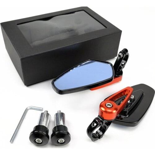 1 Pair 22mm Bar End Rear Mirrors Motorcycle Accessories Motorbike Scooters Rearview Mirror Side View Mirrors Motor Fitting Frame