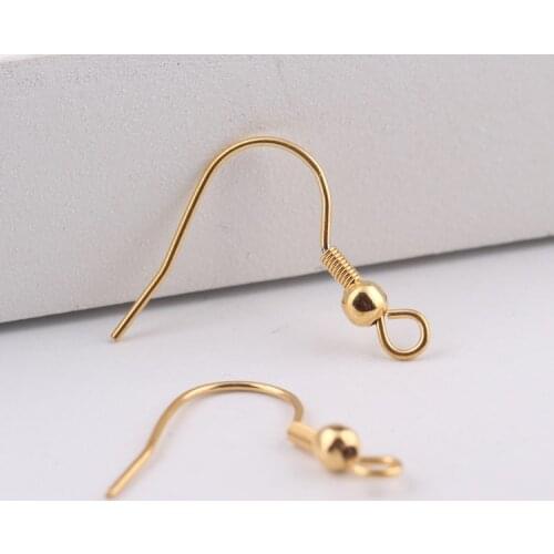 Reidgaller 30pcs gold plated stainless steel earring hooks wire diy accessories for earrings making findings