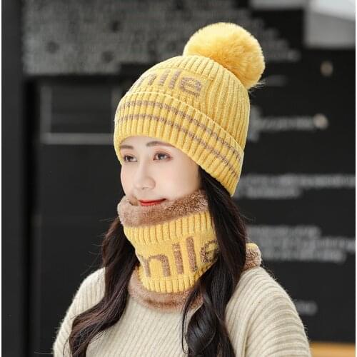Woollen hat women autumn winter cycling bonnets female knitted ear protector zipper winter hats for women