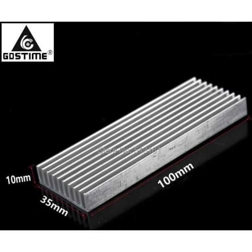 10PCS Gdstime 100mm Heatsink Cooler Cooling Fin Aluminum Radiator Heat Sink for LED Power IC Transistor Module PBC 100x35x10mm
