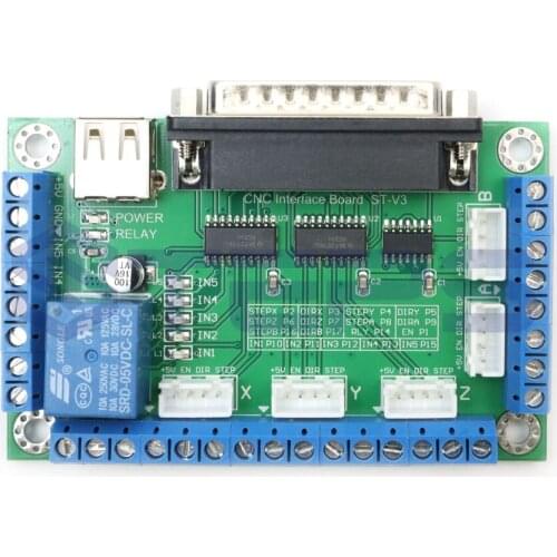 10PCS/lot CNC 5 Aixs Mach3 Breakout Board + one usb caple
