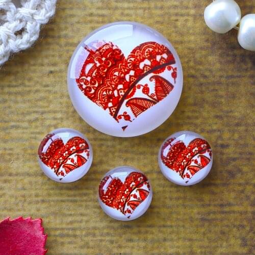 12mm 25mm 14mm 16mm 18mm 20mm Photo Glass Cabochons Round Cameo Set Handmade Settings Stone Heart 04
