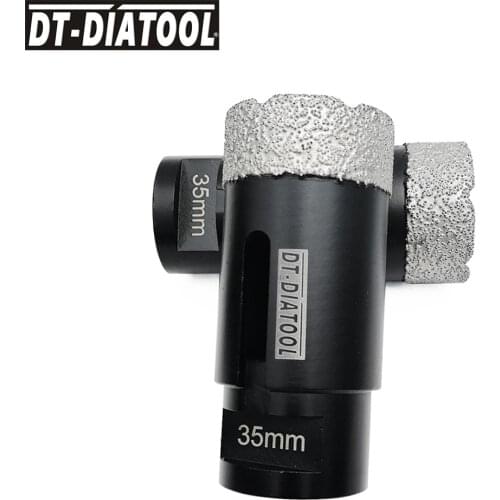 2pcs 35mm Vacuum Brazed Diamond Dry Hole Saw Drilling Bits for Porcelain Tile Granite Drilling Core Bits with M14 Connection
