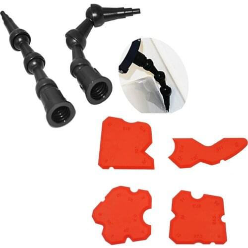 2pcs 360 degree bent nozzle All Corner Use and Caulking Tool Kit Joint Sealant Rubber Grout Remover Scraper Red