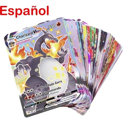 20-300Pcs Spanish Version Pokemon Card Featuring 300V VMAX 200 Gx 100 Tag Team Game