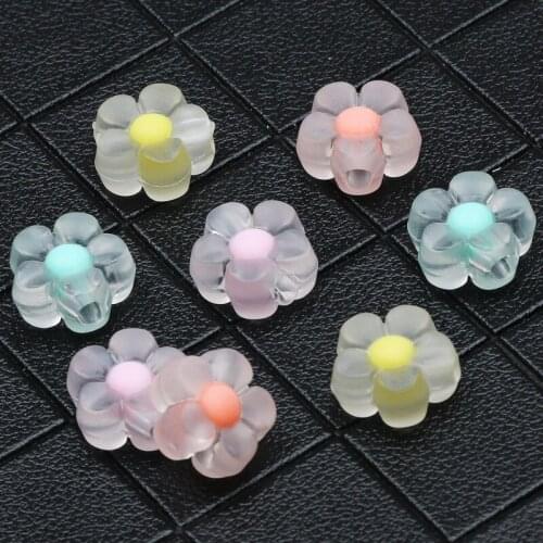 20/40/60pcs 6*13mm Mixed Flower Beads Dull Matte Acrylic Spacer Beads For Jewelry Making Handmade Diy Charm Bracelet Necklace