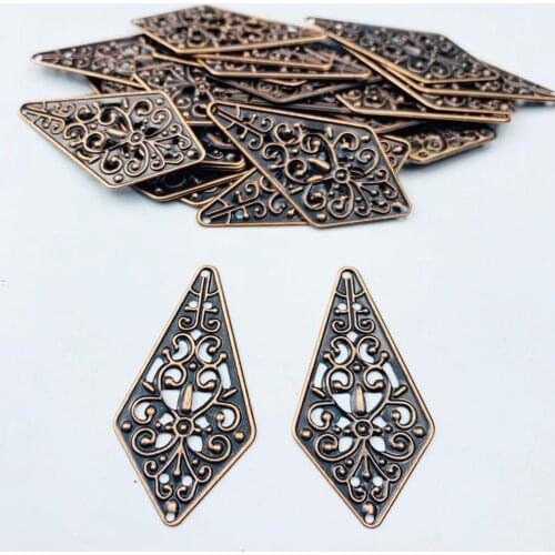 20 pieces/lot 23x45cm antique bronze tone metal Filigree Flower Wrap Connector Jewelry DIY Components