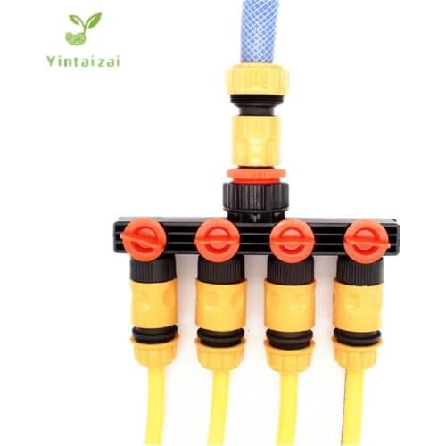 4-Way Water Distributor Garden Tap Splitter Water Garden Hose Lock Connector Tap Adaptor Watering Accessories