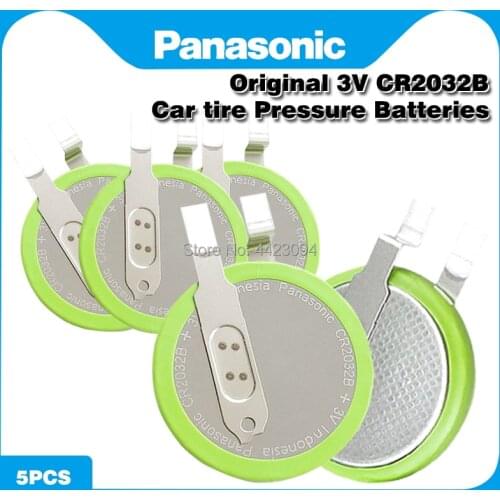 5pcs/lot New Original Battery For Panasonic CR2032B CR2032 CR2032HR 3V Car Tire Pressure Monitoring Button Batteries