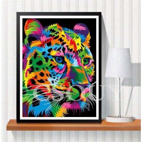 Diy Diamond Painting Cross Stitch Color Leopard Full Resin Square Round 5D Diamond Embroidery Home Mosaic Needlework Rhinestones