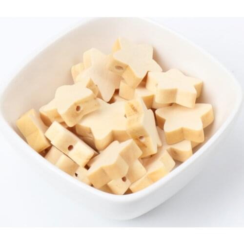 Natural Wooden Star Wooden Spacer Beads For Jewelry making DIY kids 19mm 20pcs MT1482