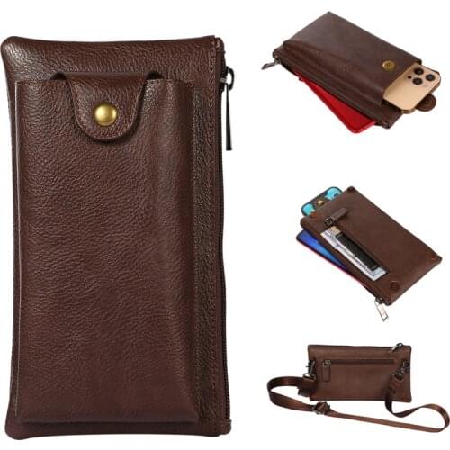 Phone Pouch For iPhone 12 11 Pro Max 8 7 6 Plus SE 2020 Xr Xs X ASUS Mi INFINIX LG Moto Nokia Universal Case Leather Cover Bags