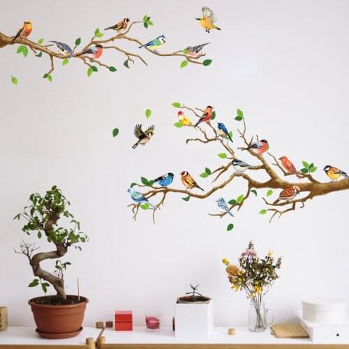 Colour Birds Wall Stickers Kid Home Nursery Decor Removable Decal Art Mural Gift Pegatinas De Pared Room Decoration Stickers